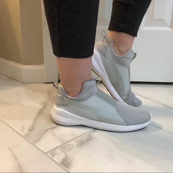 puma rebel mid white